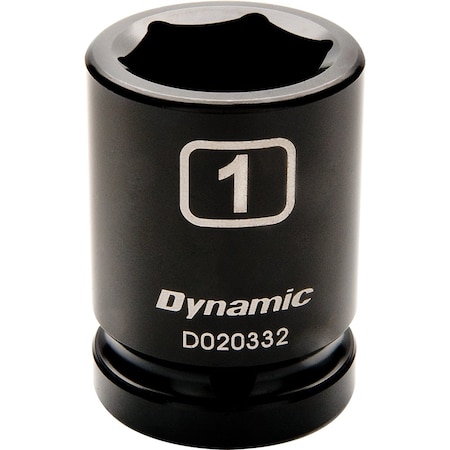 Dynamic 3/4" Drive Standard Socket, Black Phosphate, Tools 3/4" Drive 6 Point SAE, 1" Standard Length D020332